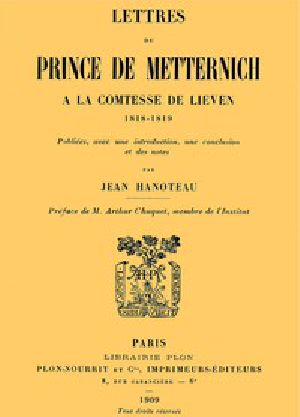 [Gutenberg 50708] • Lettres du prince de Metternich à la comtesse de Lieven, 1818-1819